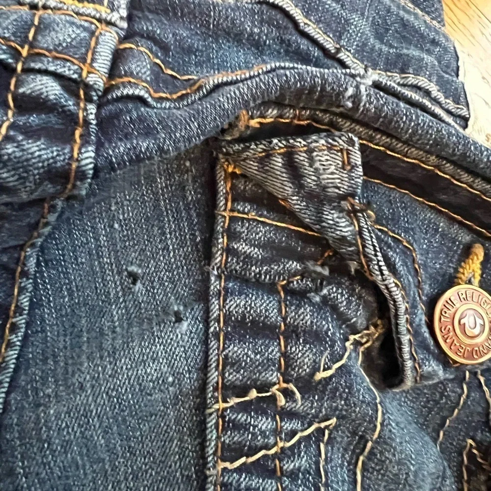 True Religion Women’s Blue Skinny Jeans Distressed Style Size 29 - Picture 5 of 8